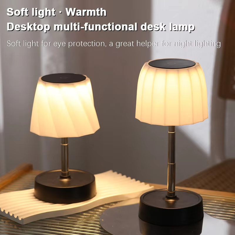 Led Table Lamp Rechargeable With Adjustable Height Portable Wireless Touch Desktop Night Light For Bedroom Desk  Reading Lamp