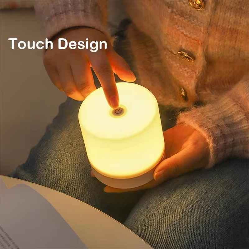 Touch Rechargeable LED Bedside Lamp 3 Colors USB Stepless Dimming Night Light Eye Protection For Bedroom Reading Table Lamp