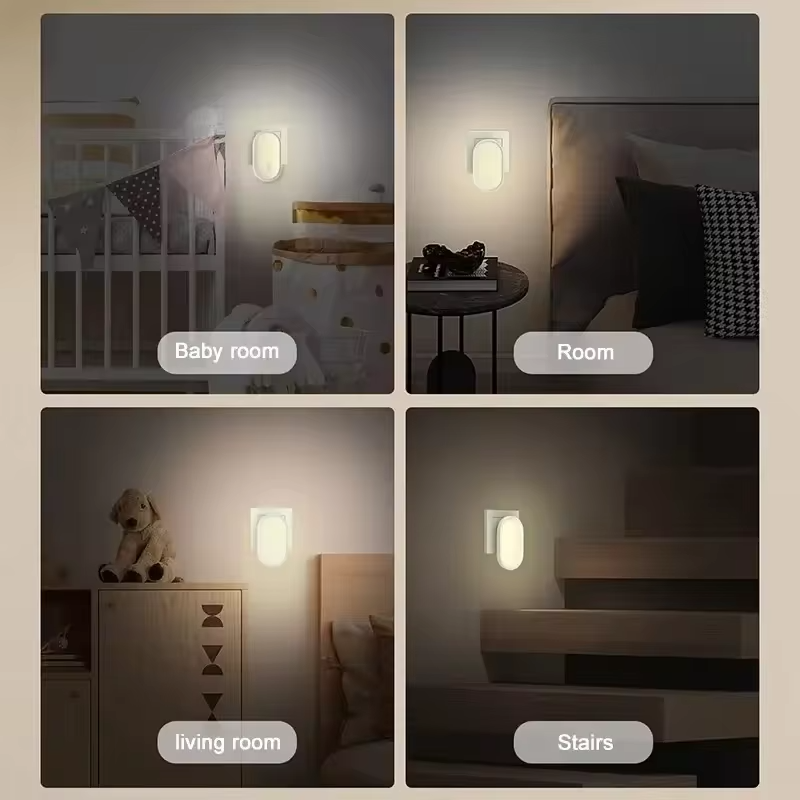 LED Night Light US/EU Plug Wall Lamp Light Control Induction Energy Saving  Eye Protection  Home Bedroom Reading Night Lights