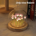 Night Light Artificial Tulip Flower Ornaments Handmade DIY Bedside LED Night Lamp Bedroom Desk Decor Birthday Gifts Table Lights