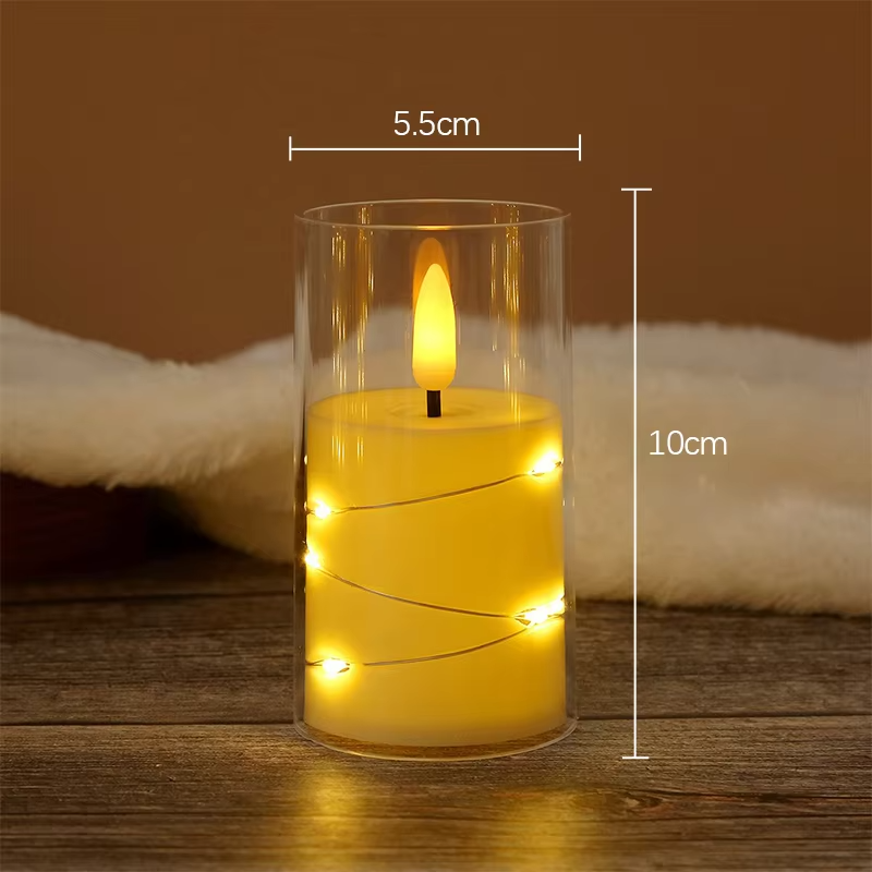 Flameless LED Candles Star String With Battery Camping Room Wedding Party Decoration Atmosphere Realistic Flame Candle Light