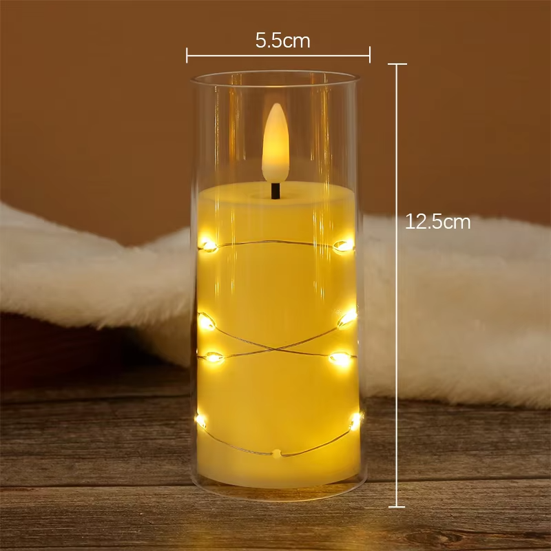 Flameless LED Candles Star String With Battery Camping Room Wedding Party Decoration Atmosphere Realistic Flame Candle Light