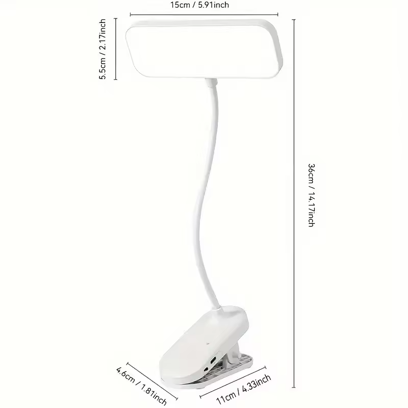A dimmable LED desk lamp with adjustable color temperature and bendable lamp tube - touch reading lamp with lampshade, 800 mAh b